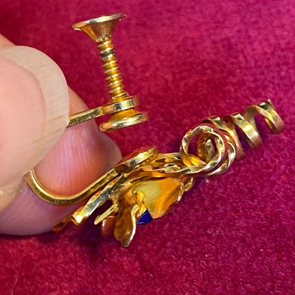 VINTAGE RAINBOW GOLD FILLED PENDANT AND EARRINGS SET - Picture 8 of 12